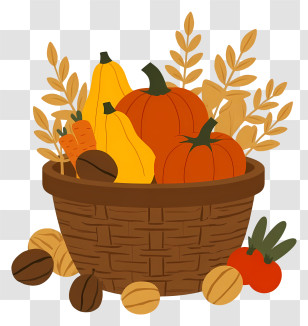 Harvest Basket Arrangement - Rustic Fall Harvest Basket Transparent PNG