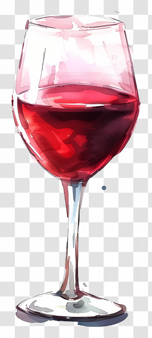 Red Wine - Illustration Of A Glass Of Red Wine Transparent PNG
