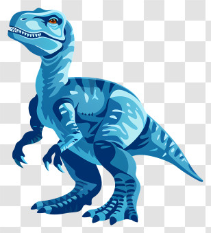 Dinosaurs - Blue Velociraptor Illustration Transparent PNG