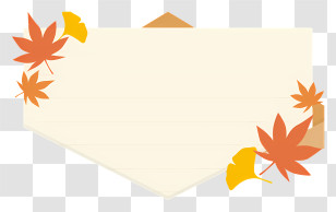 Letterpaper - Autumn-Themed Blank Card With Leaves Transparent PNG