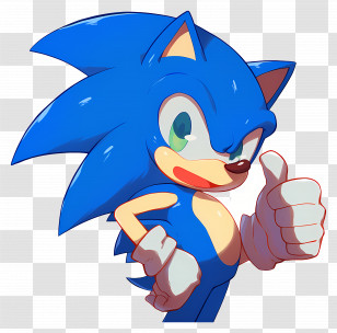 Sonic The Hedgehog - Dynamic Blue Hedgehog Character In Action Transparent PNG