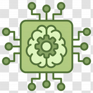Artificial Intelligence - Artificial Intelligence Brain Chip In Green Transparent PNG