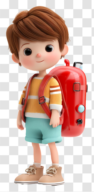 School Boy - Cartoon Boy With Backpack Transparent PNG