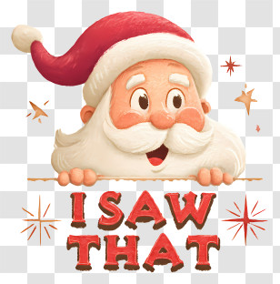 Santa I Saw That - Santa Peeking 'I Saw That' Transparent PNG