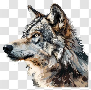 Wolf - Realistic Wolf Portrait Transparent PNG
