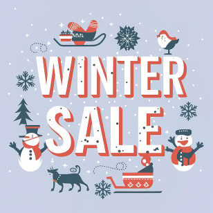 Winter Sale - Winter Sale Promotional Design With Holiday Elements Transparent PNG