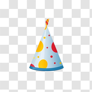 Birthday Hat - Blue Polka Dot Party Hat For Celebrations Transparent PNG