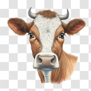 Cow
 - Realistic Cow Head Illustration Transparent PNG