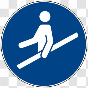 Handrail Label Gebotszeichen Sticker Stairs - Signage Transparent PNG