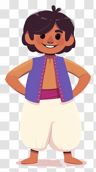 Aladdin - Cartoon Boy In Traditional Clothing Transparent PNG
