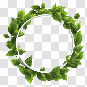 Green Circle Frame - Green Leaf Wreath Transparent PNG