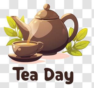 International Tea Day - Teapot And Cup For Tea Day Transparent PNG