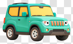 Mahindra Scorpio Suv - Cute Teal Cartoon Car Transparent PNG