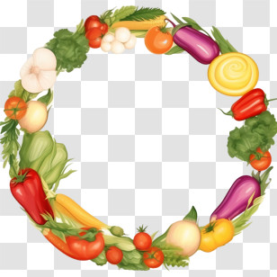 World Food Day
 - Vegetable Wreath With Colorful Produce Transparent PNG