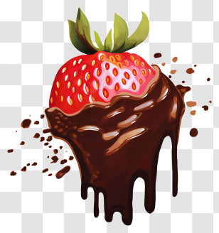 Chocolate Covered Strawberry - Chocolate-Dipped Strawberry Delicacy Transparent PNG
