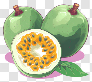 Pineapple - Green Passion Fruit With Seeds Transparent PNG