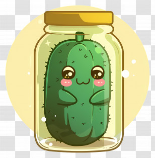 National Pickle Day - Cute Cartoon Cactus In Glass Jar Transparent PNG