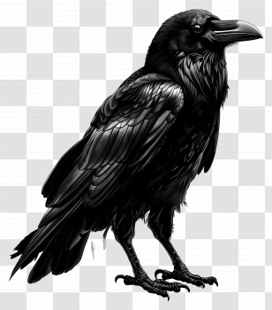 Raven - Black Crow Artwork Illustration Transparent PNG