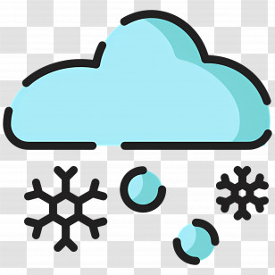 Snowy Weather - Snow Cloud With Snowflakes Icon Transparent PNG