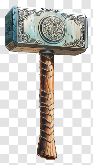 Hammer - Blue Hammer With Wooden Handle Transparent PNG