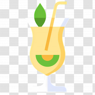 Mojito - Yellow Drink With Straw And Leaf In A Glass Transparent PNG