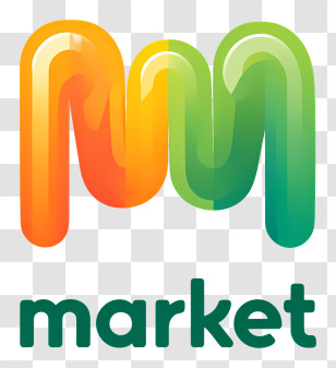 Market Logo - Colorful Market 'M' Logo Transparent PNG