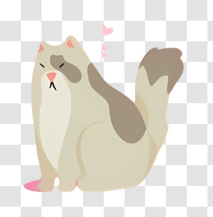 Cat - Sitting Cat With Brown Spots Transparent PNG
