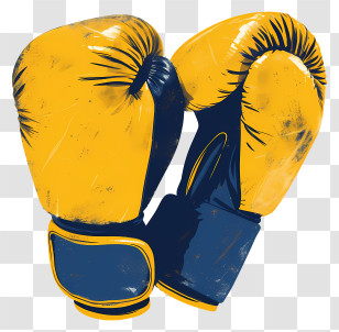 Boxing Gloves - Yellow And Blue Boxing Gloves Transparent PNG