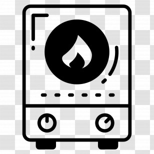 Water Heater - Heater With Fire Symbol Transparent PNG