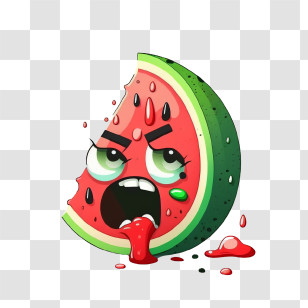 Cartoon Watermelon
 - Cartoon Watermelon With Angry Expression Transparent PNG