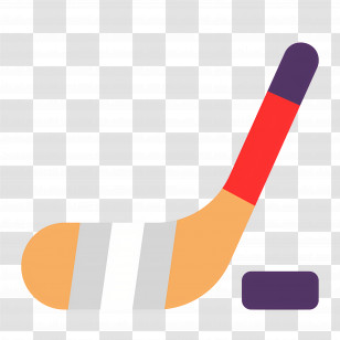 Ice Hockey Emoji - Hockey Stick And Puck Illustration Transparent PNG