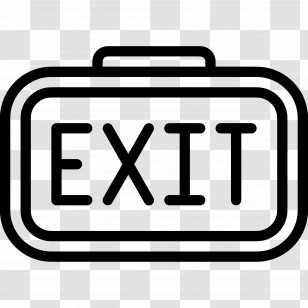 Emergency Exit - Black And White Exit Sign Transparent PNG
