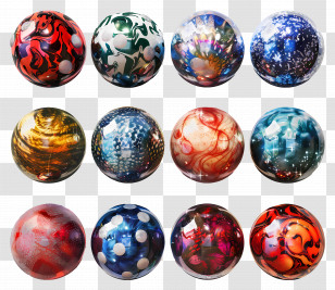 Christmas Balls - Collection Of Colorful Marbles Transparent PNG