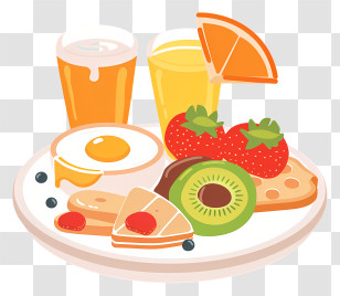 Cute Breakfast - Healthy Breakfast Plate Transparent PNG