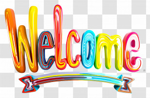 Welcome - Colorful Welcome Sign With Vibrant Text Transparent PNG