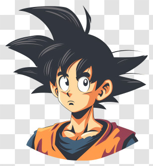 Goku - Anime Protagonist With Spiky Hair Transparent PNG