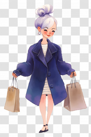 Girl With Shopping Bags - Woman With Shopping Bags Illustration Transparent PNG