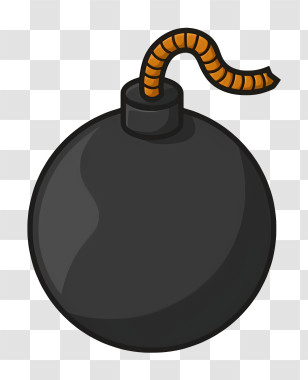Timer Bomb - Black Bomb With Fuse Transparent PNG