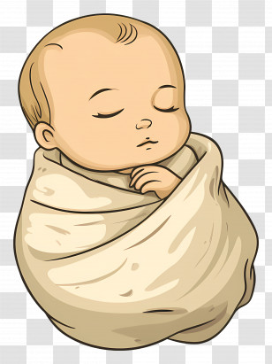 Sleeping Baby - Swaddled Sleeping Baby Transparent PNG