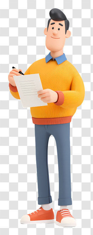 Applying For Loan - Man Holding Document In Casual Outfit Transparent PNG