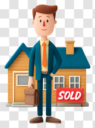 House Sold - Real Estate Agent With Sold House Transparent PNG