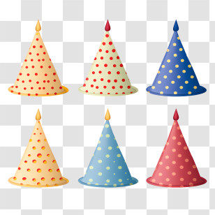 Birthday Hat - Polka Dots Party Hats For Celebration Transparent PNG