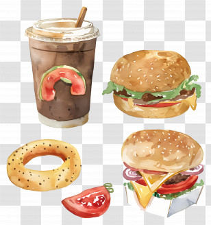 Fast Food - Assorted Fast Food Items Transparent PNG