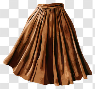 Skirt - Brown Pleated Skirt Transparent PNG