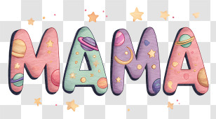 Mama - Colorful MAMA Word Art Transparent PNG