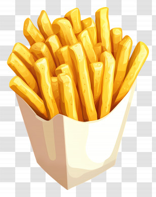 Isometric French Fries - Crispy French Fries Illustration Transparent PNG