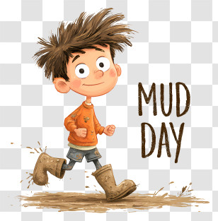 International Mud Day - Boy Enjoying Mud Day Transparent PNG