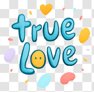 True Love - True Love Blue Lettering Transparent PNG
