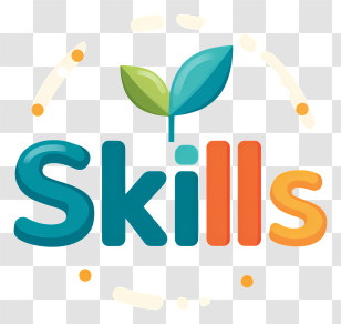 Skills Logo - Skills Logo With Leaf Sprout Transparent PNG