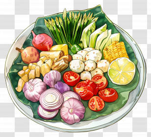 Thai Food - Plate Of Fresh Vegetables Transparent PNG